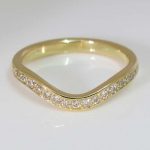 18ct, diamond set fitted wedding ring