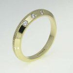 9ct, 3 stone wedding ring
