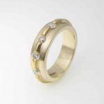 9ct wedding ring incorporating customer's 22ct gold and diamonds