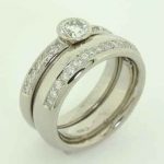 9ct white gold, diamond set, fitted wedding set