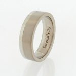 Platinum and 18ct white gold wedding band. Laser engraved