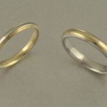 18ct yellow and white gold wedding rings