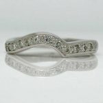 Platinum diamond set fitted wedding ring