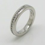 18ct white gold wedding band channel set with diamonds