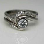 18ct white gold diamond set bridal set