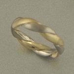 18ct white and yellow twist wedding ring