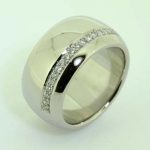 9ct white gold band 'channel' set with diamonds