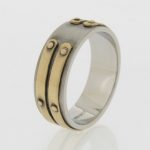Platinum and 18ct yellow 'Industrial' style wedding band